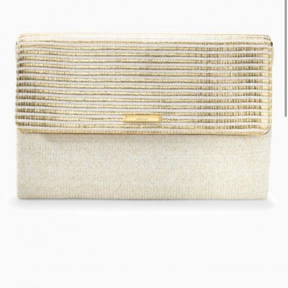 Stella and Dot City Slim Gold Stripe Clutch